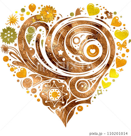Metallic Heart-Shaped Digital Painting. 110201014