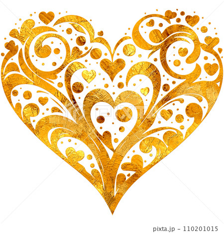 Metallic Heart-Shaped Digital Painting. Metallic Heart-Shaped Digital Painting. 110201015