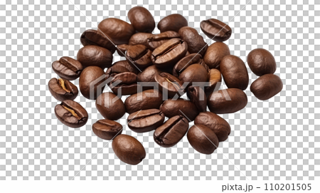 Coffee beans on the transparent background 110201505
