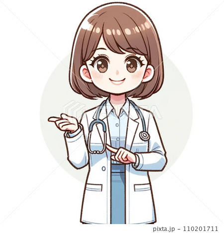 元気いっぱいの若い女性医師 110201711