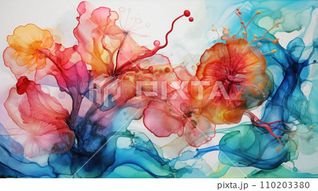 Ocean life alcohol ink paint 110203380