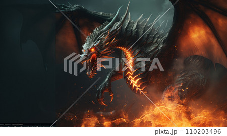 A dragon that embodies the forces of nature 110203496