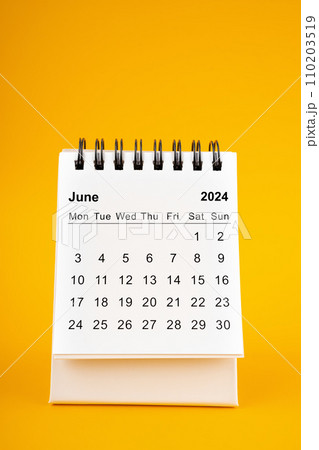 White clean June desk calendar for 2024 year. 110203519