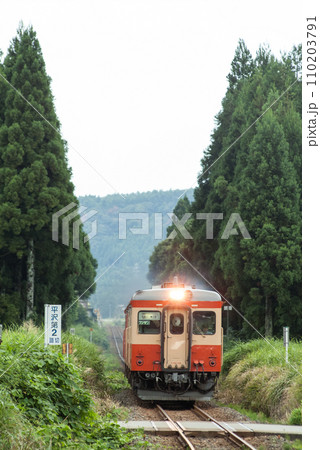かつて大糸線を走っていたリバイバルカラーのキハ52系気動車 110203791