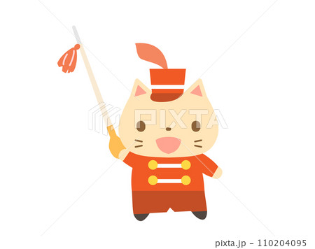 指揮杖をもった猫さんのイラスト 110204095