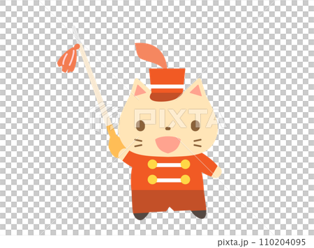 指揮杖をもった猫さんのイラスト 110204095