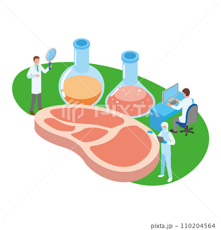 フードテックと人工肉のイメージイラスト 110204564