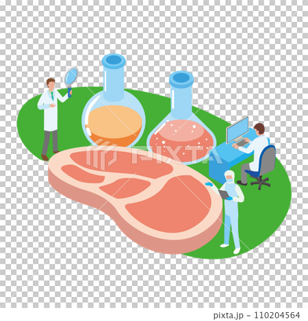 Image illustration of food tech and artificial meat 110204564