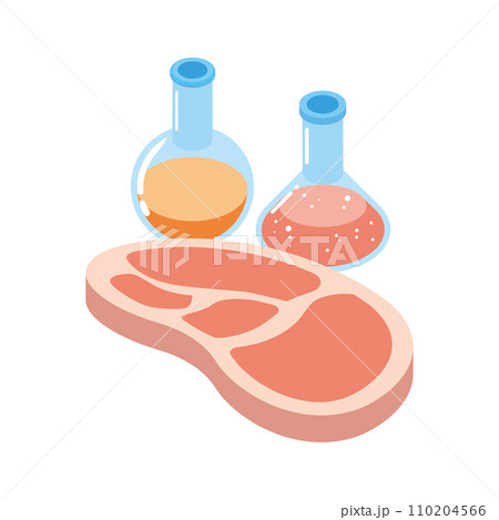 フードテックと人工肉のイメージイラスト 110204566