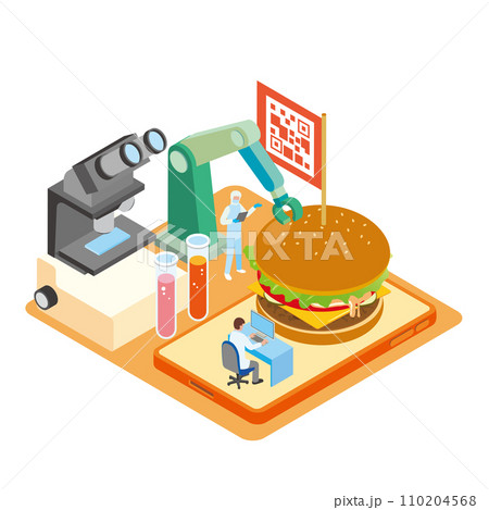食品の研究やフードテックのイメージイラスト 110204568