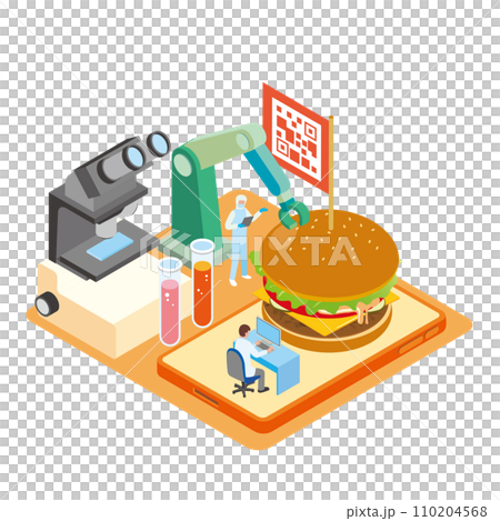 食品の研究やフードテックのイメージイラスト 110204568