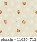 赤い薔薇と白い薔薇のシームレスパターン 110204712