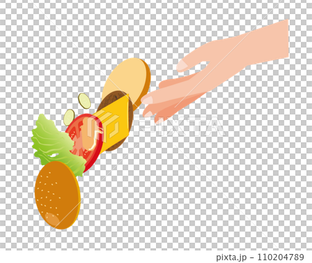 食べ物を廃棄する手のイラスト 食べ物を廃棄する手のイラスト 110204789