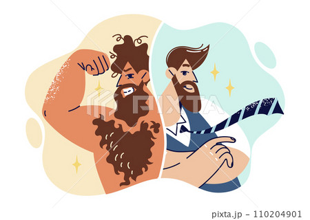 Evolution man who turned from neanderthal in businessman thanks to development and personal progress Evolution man who turned from neanderthal in businessman thanks to development and personal progress 110204901