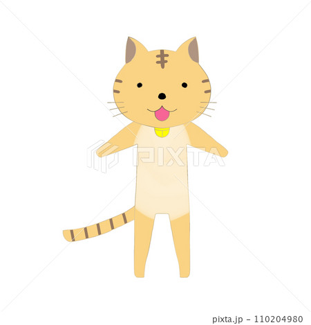 歩く茶トラ猫のイラスト 歩く茶トラ猫のイラスト 110204980