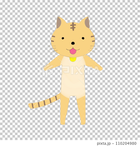 歩く茶トラ猫のイラスト 歩く茶トラ猫のイラスト 110204980