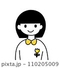 おっかぱ頭の女の人(上半身) 110205009
