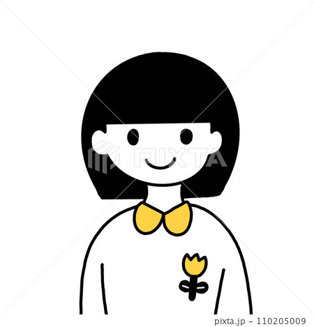 おっかぱ頭の女の人(上半身) 110205009