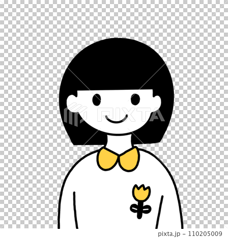 おっかぱ頭の女の人(上半身) 110205009