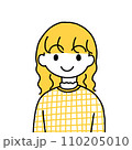 ウェーブ巻きの女の人(上半身) 110205010