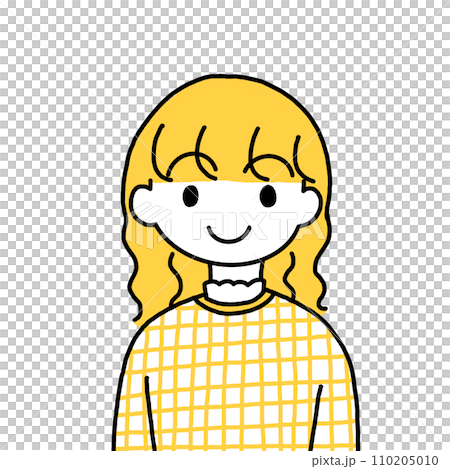 Woman with wavy hair (upper body) 110205010