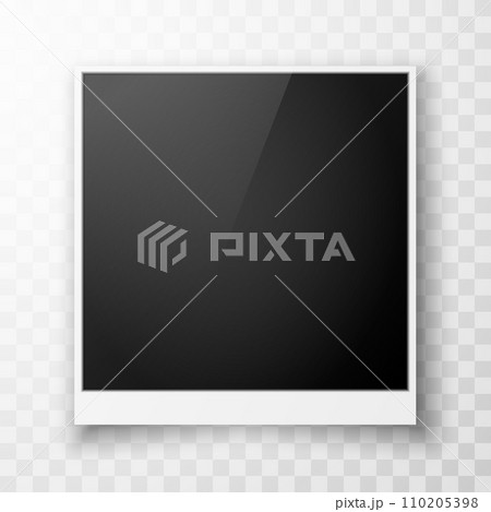 Retro photo frames with thin white margins on a transparent background. Retro photo frames with thin white margins on a transparent background. 110205398