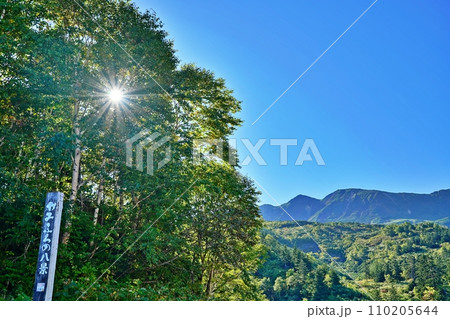 かみふらの八景　十勝岳温泉郷から望む十勝岳連峰　(北海道上富良野町) 110205644