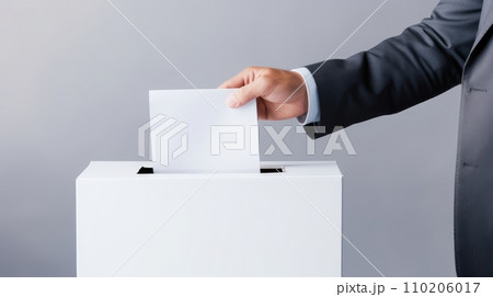 The person places a ballot for the election of president, senator or deputy into a white ballot box. The person places a ballot for the election of president, senator or deputy into a white ballot box. 110206017