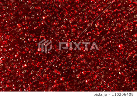 Abstract background from red beads close-up. 110206409