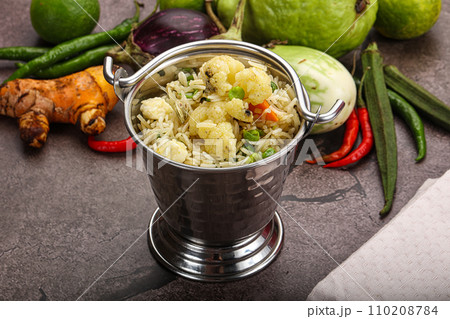 Indian vegetarian pilao basmati rice 110208784