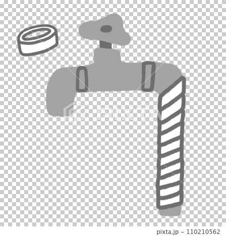 Illustration of antifreeze tape on water pipes Illustration of antifreeze tape on water pipes 110210562