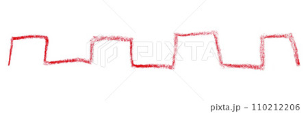 Red pencil strokes isolated on white background. 110212206