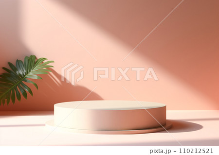 Sunny Pastel Pedestal Mockup, Showcase Your Products in a Minimal Studio Setting 110212521