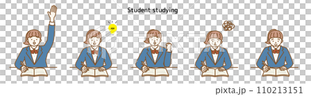 女子学生の勉強シーン カットイラストセット 受験 塾 ガッツポーズ モヤモヤ ひらめき 女子学生の勉強シーン カットイラストセット 受験 塾 ガッツポーズ モヤモヤ ひらめき 110213151