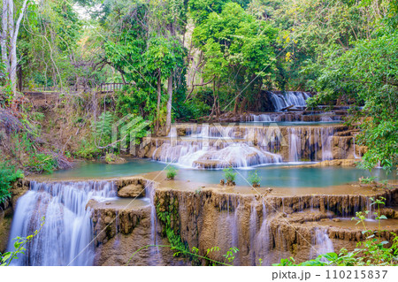 wonder Waterfall in deep rain forest jungle (Huay Mae Kamin Waterfall National Park in Kanchanaburi Province, Thailand) wonder Waterfall in deep rain forest jungle (Huay Mae Kamin Waterfall National Park in Kanchanaburi Province, Thailand) 110215837