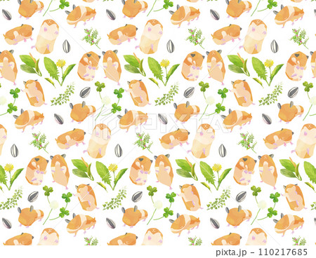 手描きイラストハムスターのパターン 110217685