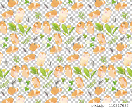 手描きイラストハムスターのパターン 110217685