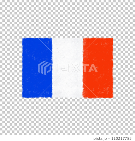 旗のみのフランスの国旗　クレヨンタッチ 110217783