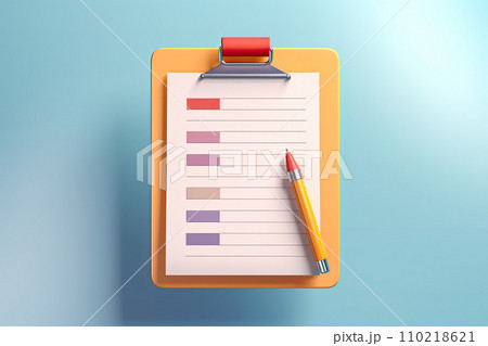 Illustration of a Check List, Generative AI 110218621
