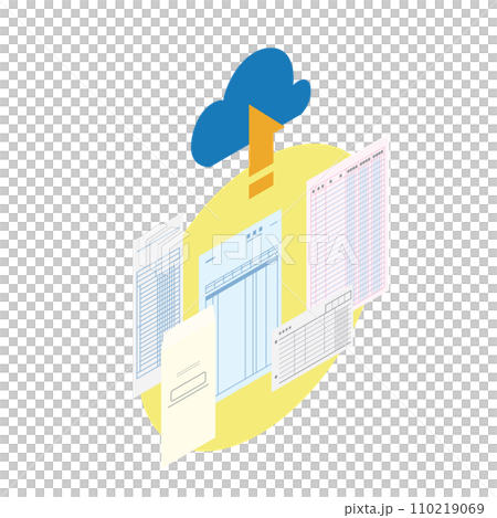 電子帳簿保存のイメージイラスト 電子帳簿保存のイメージイラスト 110219069