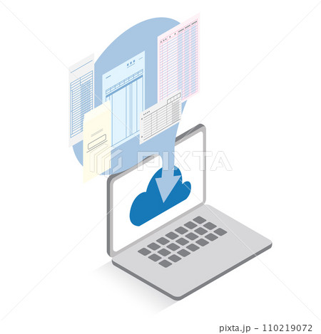 電子帳簿保存のイメージイラスト 電子帳簿保存のイメージイラスト 110219072