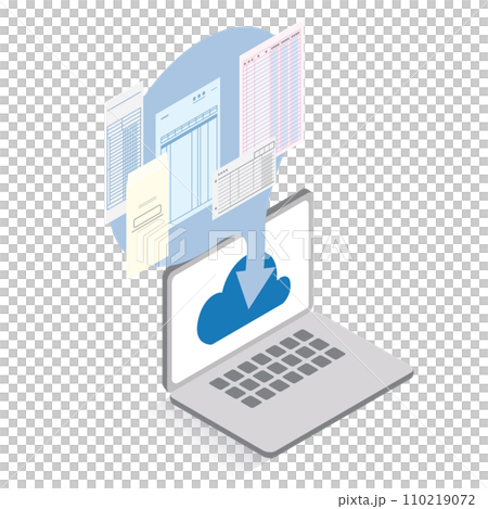 電子帳簿保存のイメージイラスト 電子帳簿保存のイメージイラスト 110219072
