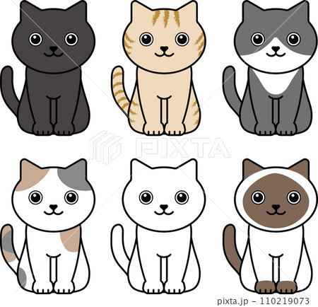 座っている猫のイラスト 110219073
