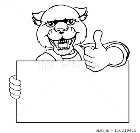 Panther Painter Handyman Mechanic Plumber Cartoon 110219418