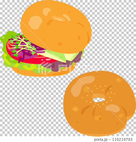 貝果三明治配蔬菜 110219783