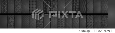 Set of Geometric Modern Vector Seamless Backgrounds and Graphics. Collection of Patterns in Different Styles 110219791