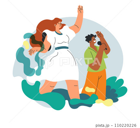 Dancing and singing, self expression by art vector Dancing and singing, self expression by art vector 110220226