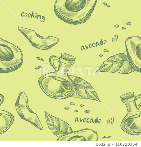 Cooking avocado oil, seamless colorless print Cooking avocado oil, seamless colorless print 110220334