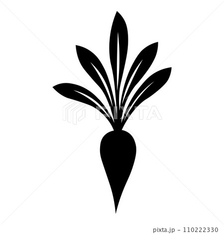 Carrot black vector icon on white background 110222330
