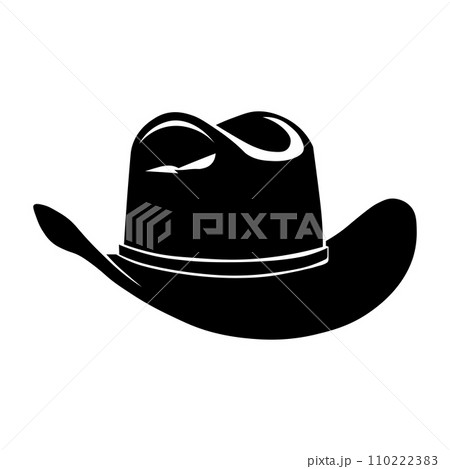Cowboy hat black vector icon on white background Cowboy hat black vector icon on white background 110222383